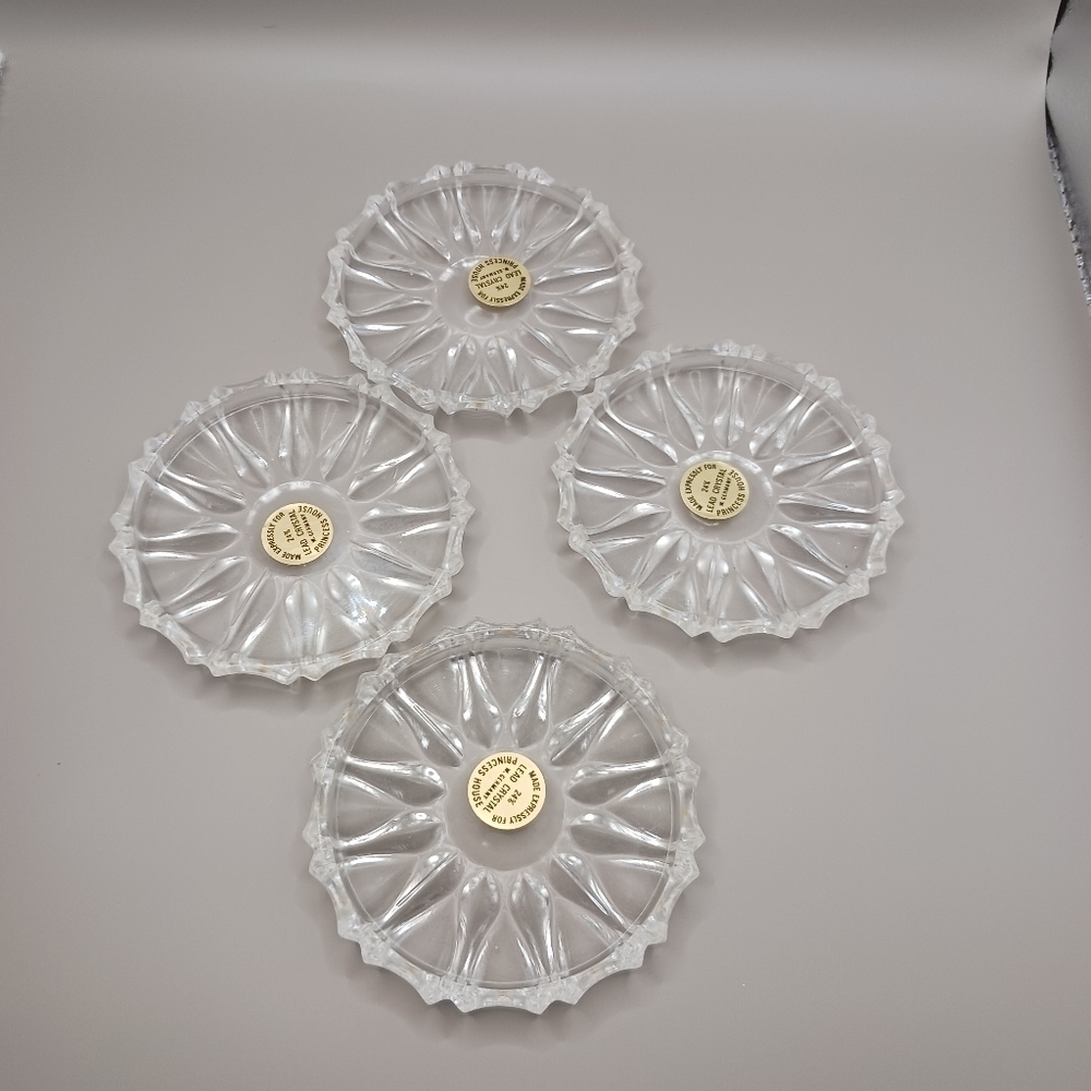 Princess house vtg lead crystal coaster set of 4